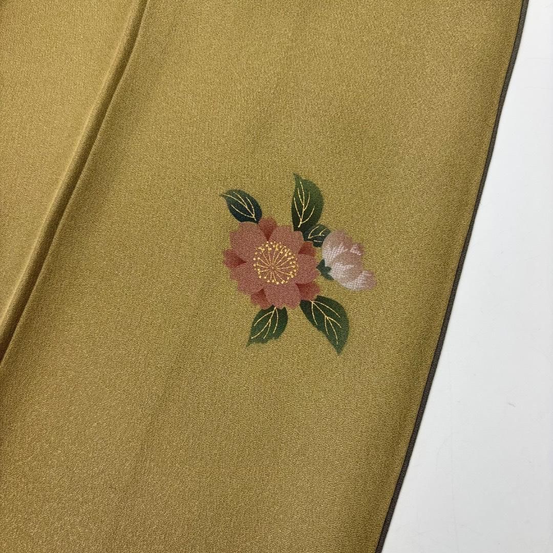 訪問着 和楽器に組紐 暈し 花模様 金彩 市紅茶色 K-5953 訪問着 和楽器に組紐 暈し 花模様 金彩 市紅茶色 K-5953