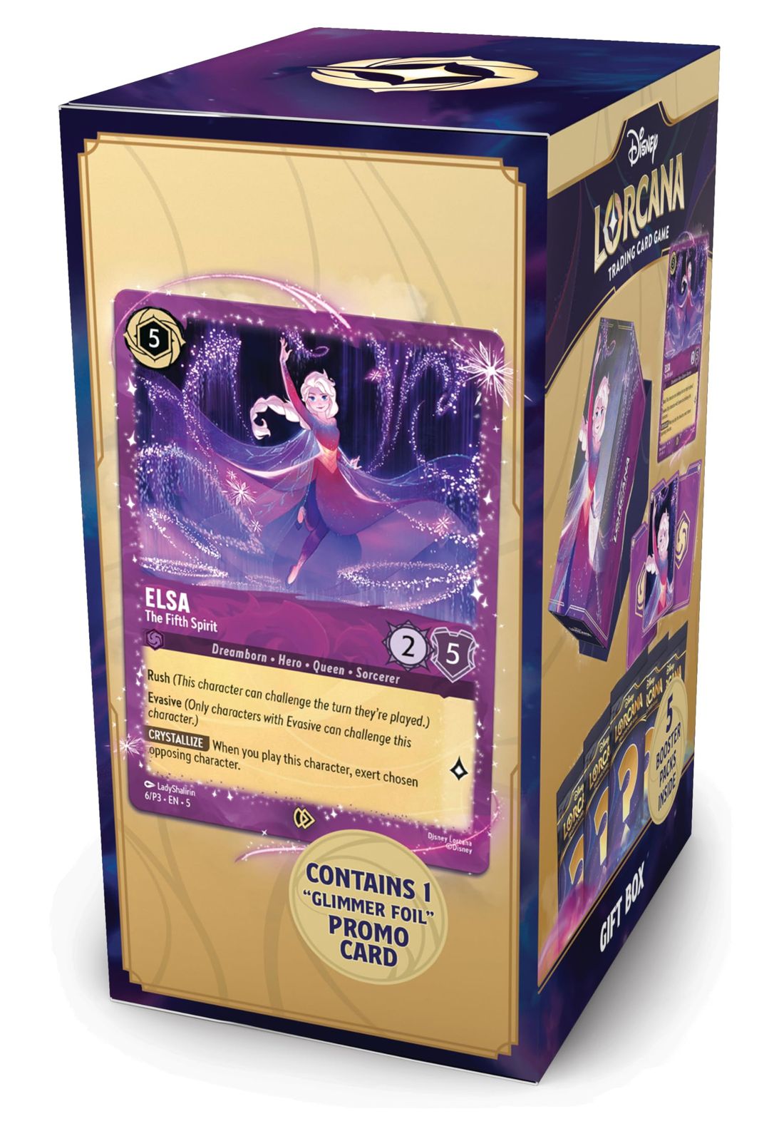 Ravensburger ディズニー ロルカナ TCG:エルサギフトボックス – ブースターパック5個、フィフススピリットプロモーションカード&収納ボックス252枚入り|トレーディングカードゲーム&ディズニーコレクタブル|対象年齢8歳以上。