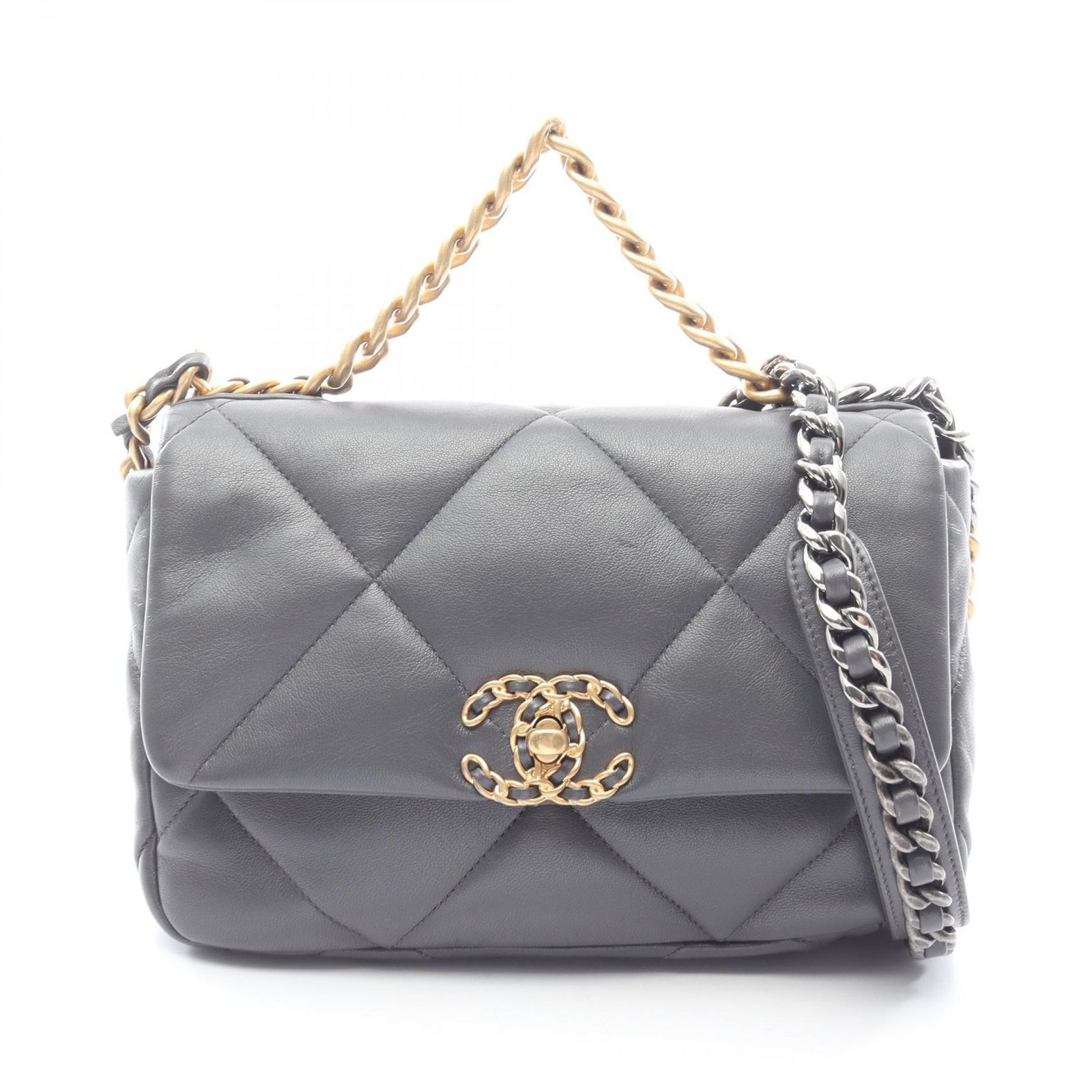 CHANEL シャネル 19 ディズヌフ マトラッセ コンビ金具 2WAY ショルダーバッグ
