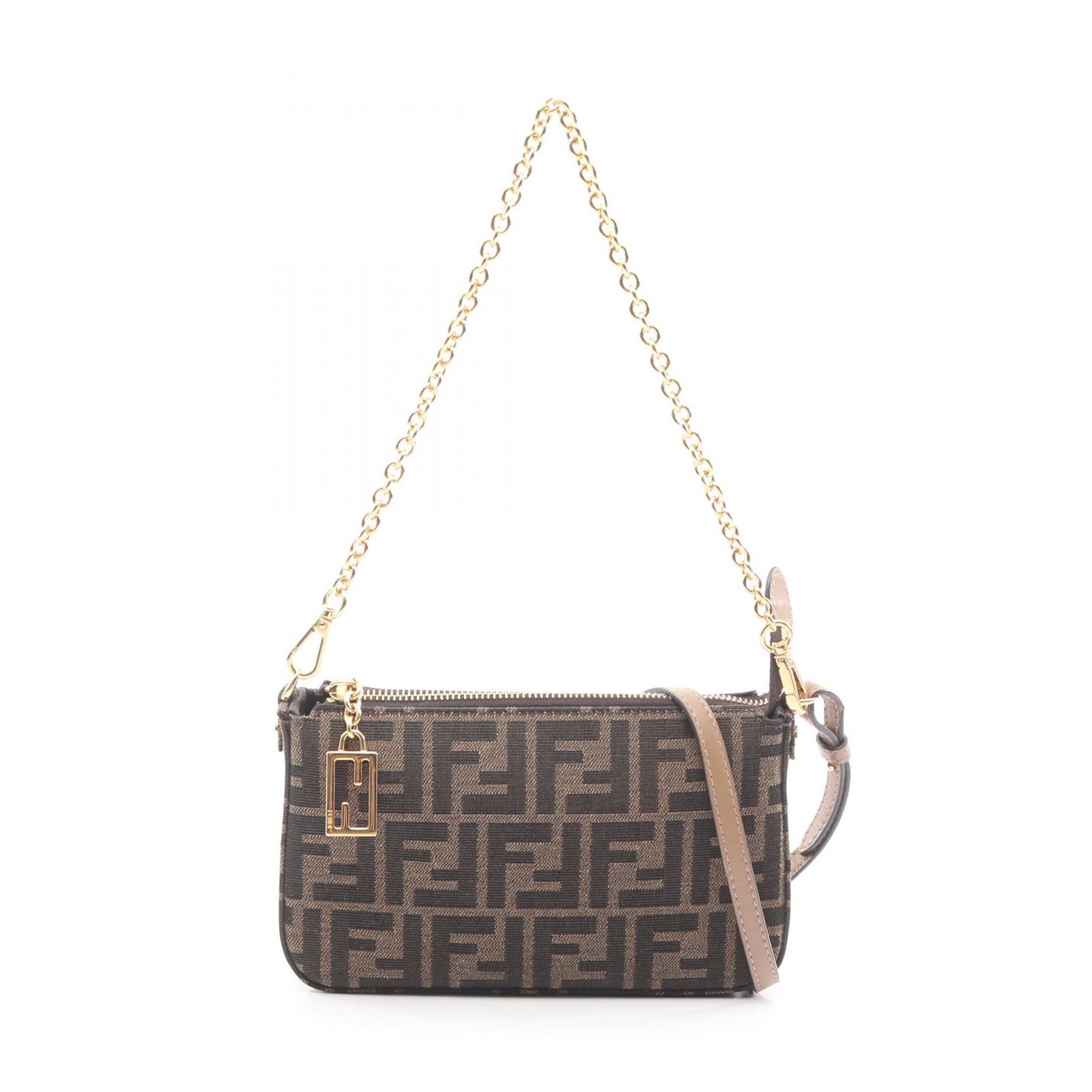 FENDI フェンディ バゲットポーチ ズッカ ハンドバッグ