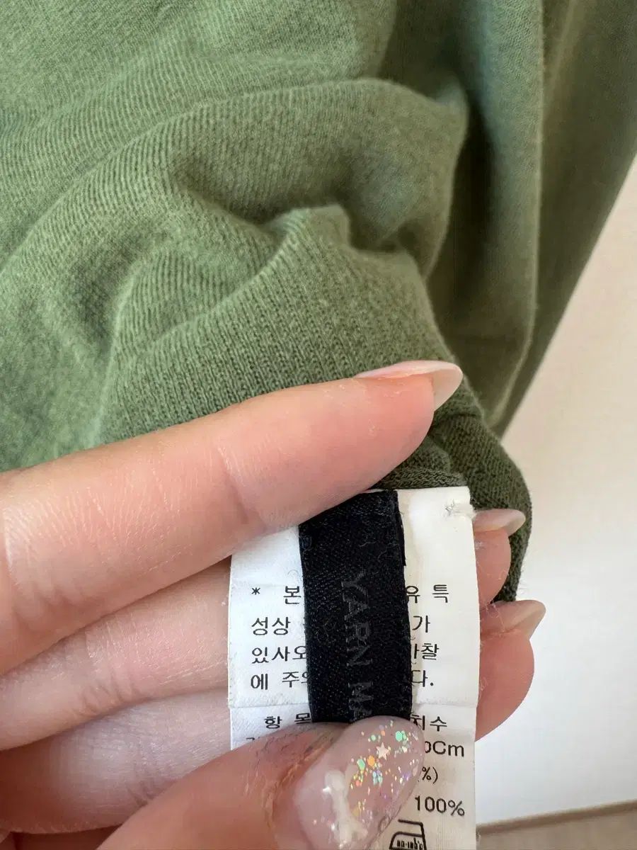 (イタリア産 毛糸) The HANDSOME the CASHMERE コットン ブレンド カーキ メッシュ ニット (イタリア産 毛糸) The HANDSOME the CASHMERE コットン ブレンド カーキ メッシュ ニット