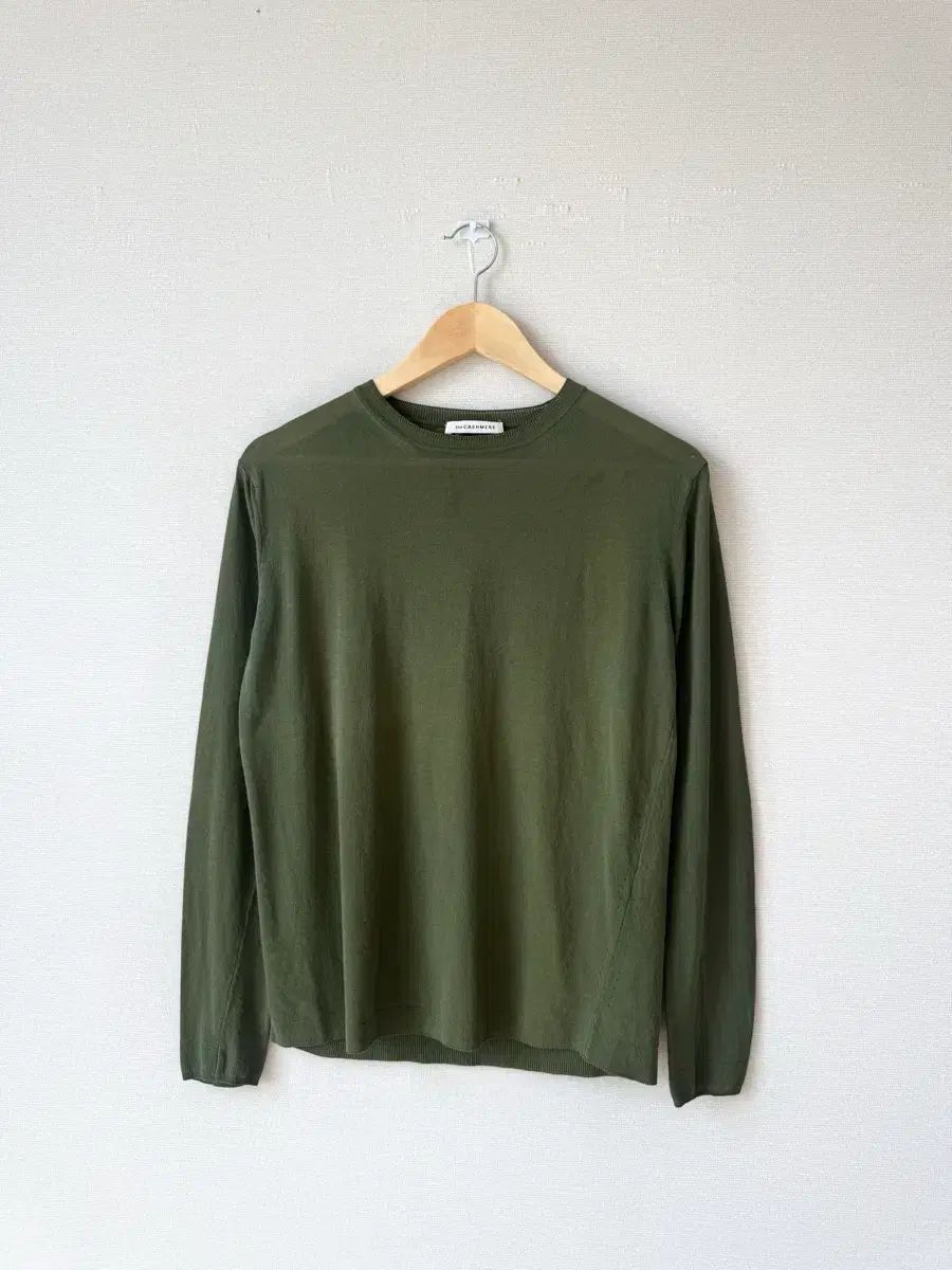 (イタリア産 毛糸) The HANDSOME the CASHMERE コットン ブレンド カーキ メッシュ ニット