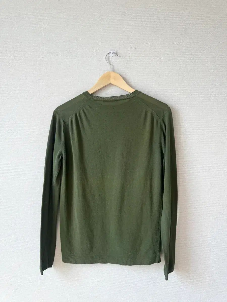 (イタリア産 毛糸) The HANDSOME the CASHMERE コットン ブレンド カーキ メッシュ ニット (イタリア産 毛糸) The HANDSOME the CASHMERE コットン ブレンド カーキ メッシュ ニット