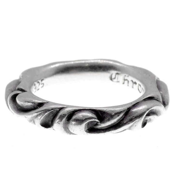 クロムハーツ CHROME HEARTS 【 SCRL BAND 】 スクロールバンド シルバー リング　n11142