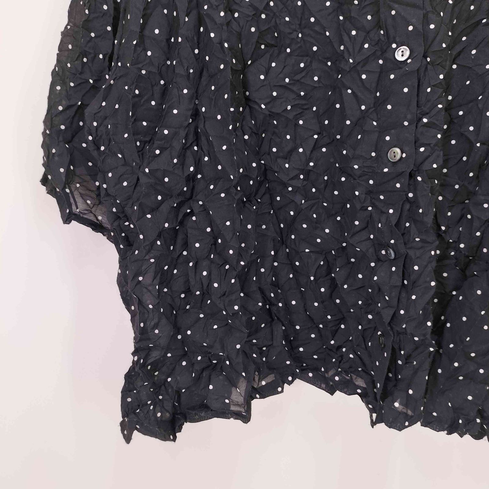 ミズイロインド mizuiro ind 26SS ドットプリント キャッチワッシャー シャツ レディース FREE