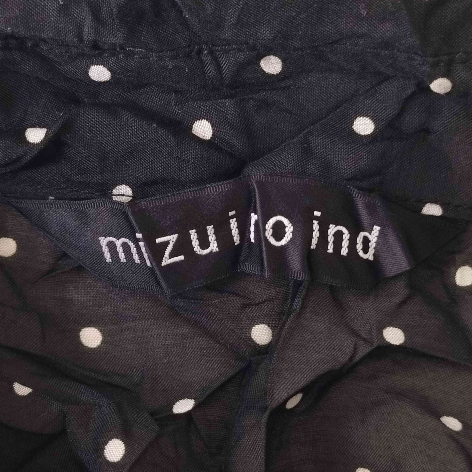 ミズイロインド mizuiro ind 26SS ドットプリント キャッチワッシャー シャツ レディース FREE