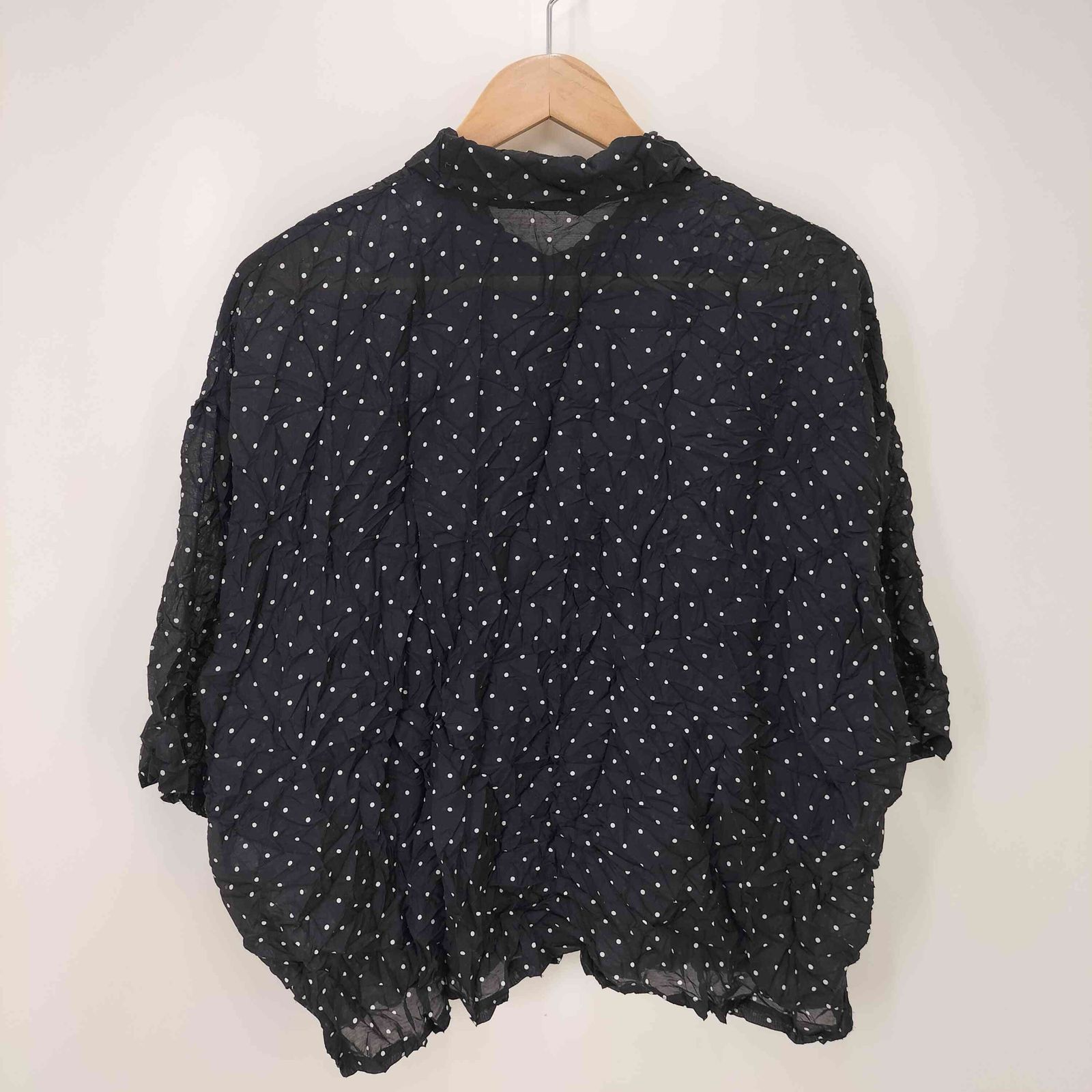 ミズイロインド mizuiro ind 26SS ドットプリント キャッチワッシャー シャツ レディース FREE