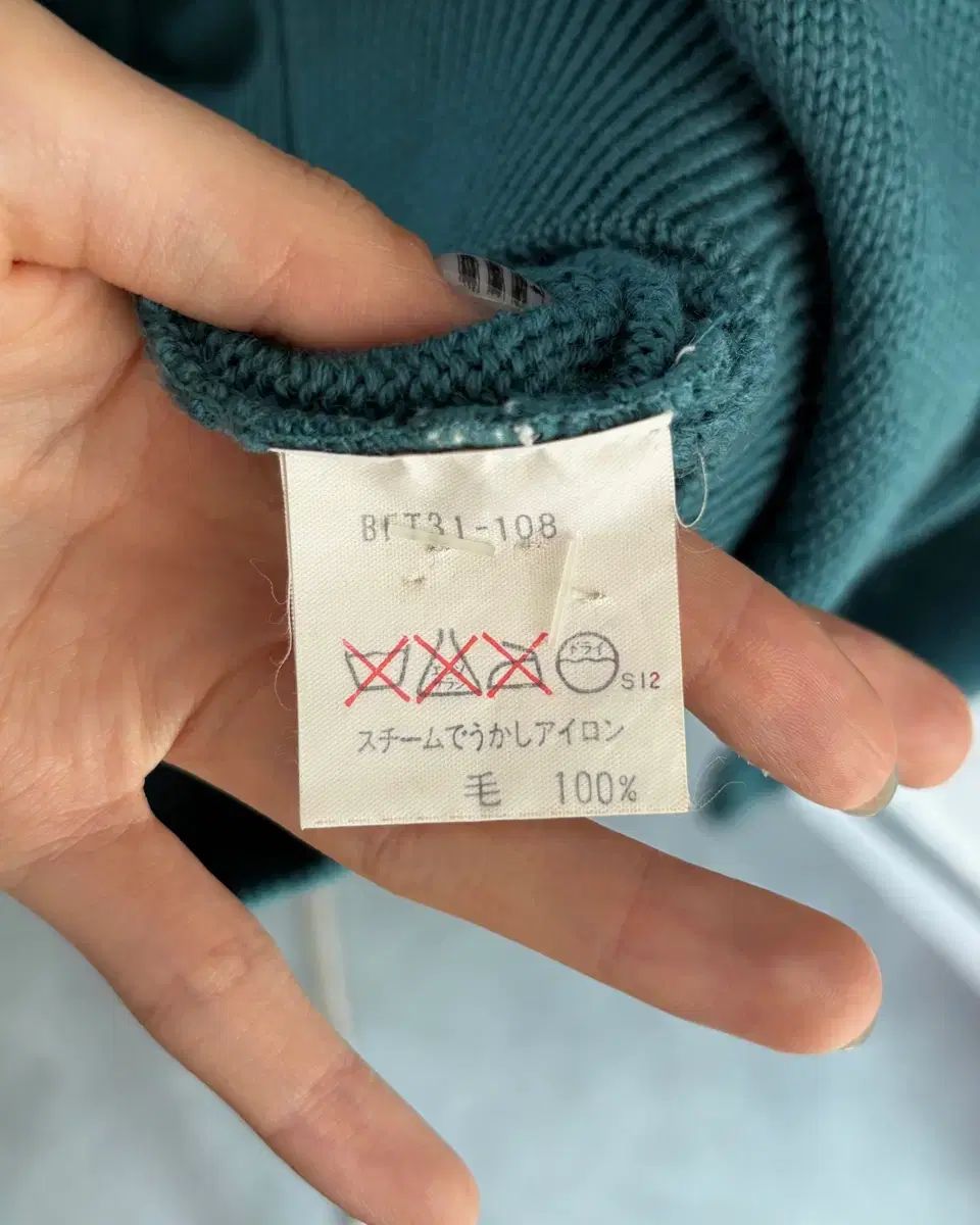Burberry バーバリー 90s 麻 ロゴ コーラルブルー COLOR ニット