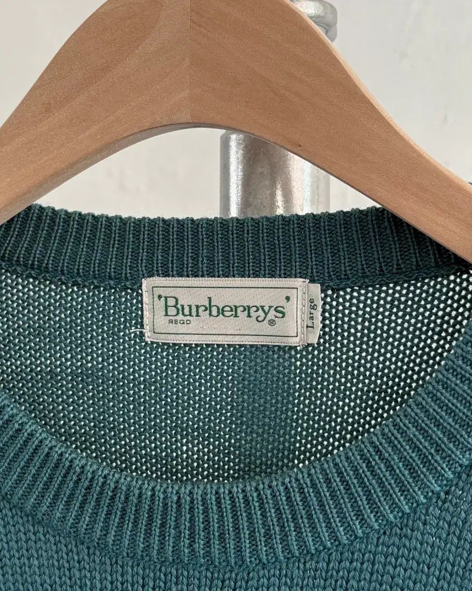 Burberry バーバリー 90s 麻 ロゴ コーラルブルー COLOR ニット