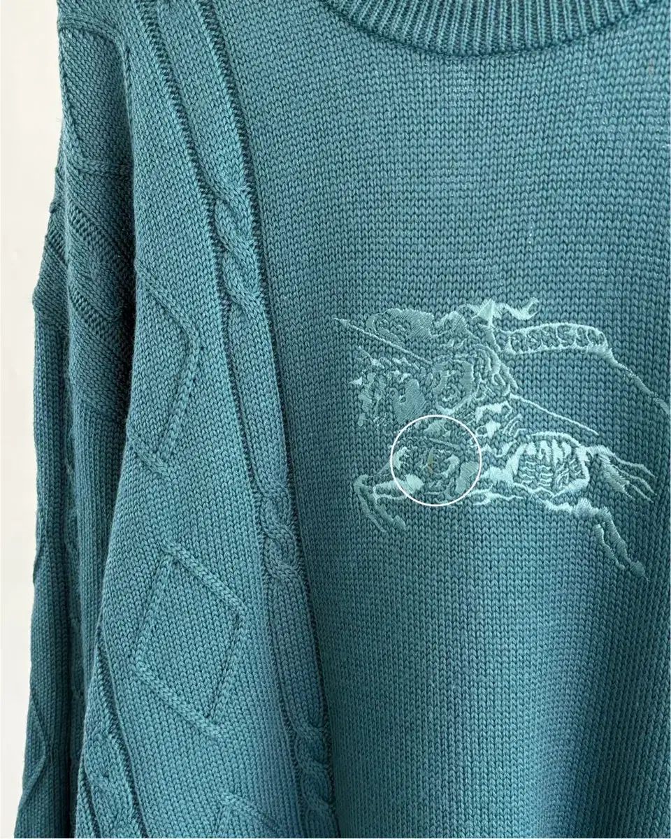 Burberry バーバリー 90s 麻 ロゴ コーラルブルー COLOR ニット