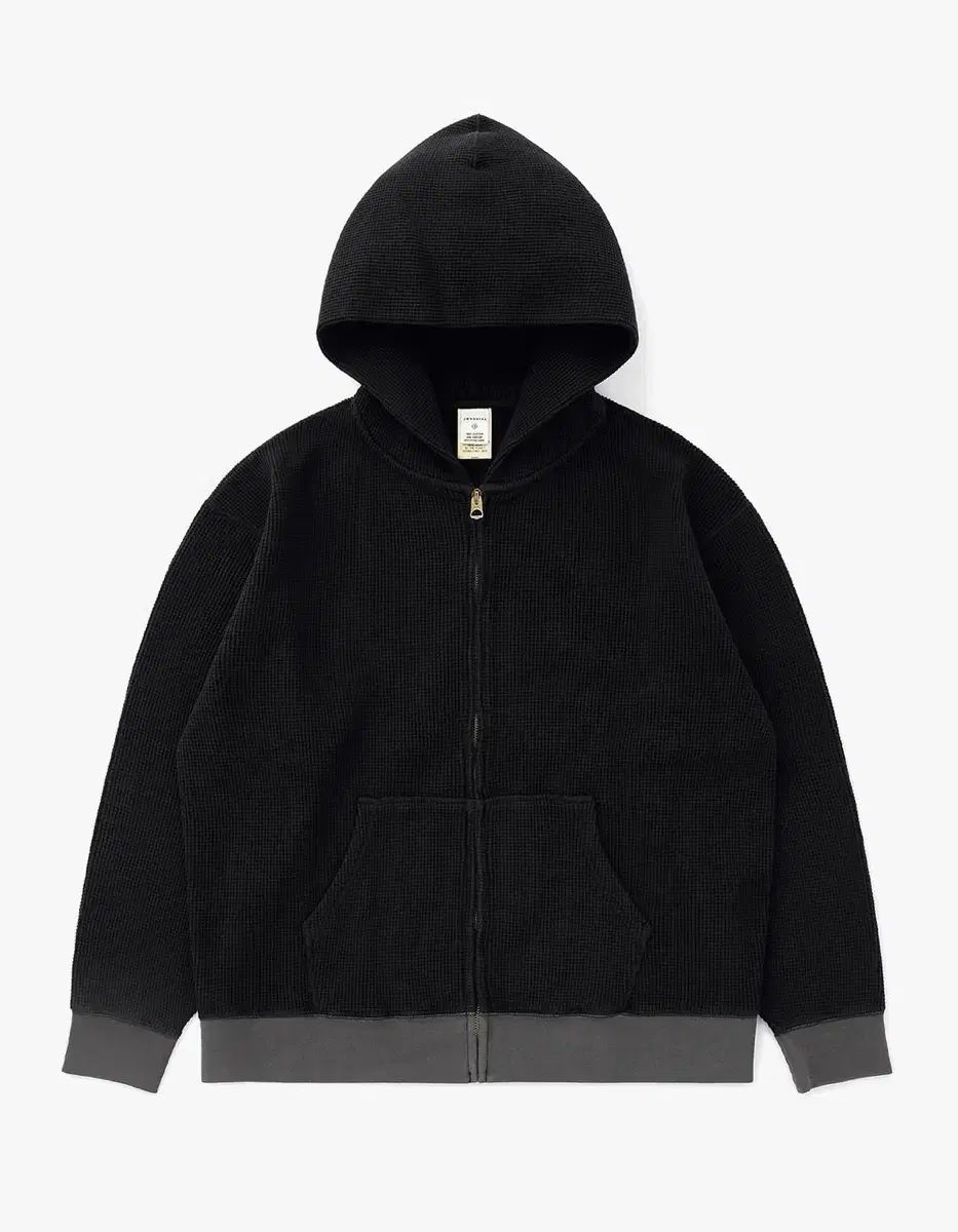 カーキス Waffle Full Zip Hoodie - ブラック