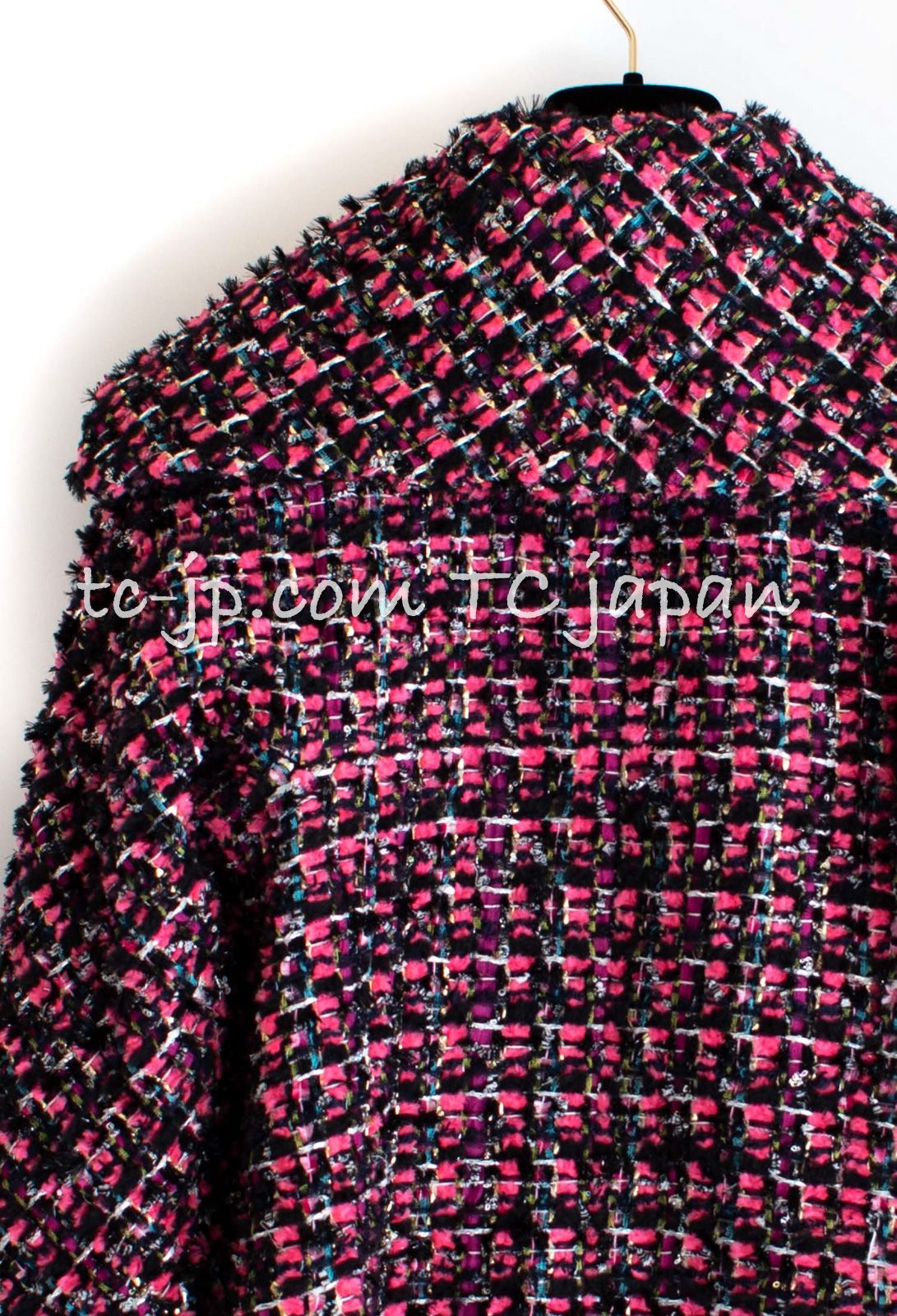CHANEL - 79万 シャネル ジャケット コート CHANEL ルサージュ ピンク ブラック マルチカラー ツイード レザーリボン 超美品 34 36 シャネル ジャケット コート CHANEL 79万 ルサージュ ピンク ブラック