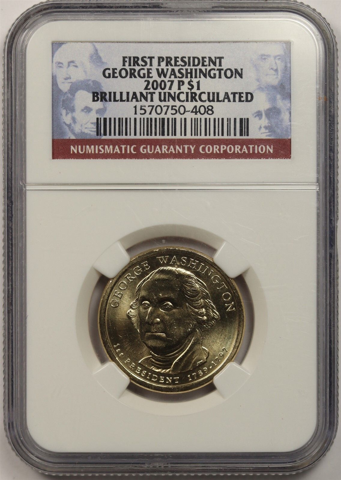 2007-P George Washington $1 NGC Brilliant Uncirculated Presidential Dollar