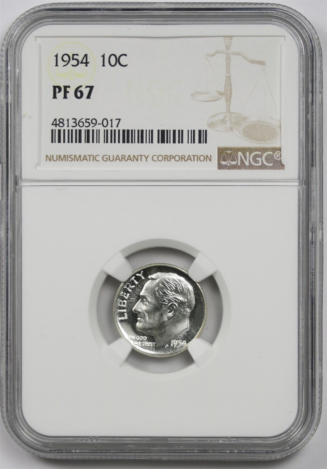1954 10C NGC Proof PF 67 Roosevelt Dime