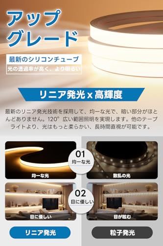 SPAHER LEDテープライト 高輝度 チューブライト 防水 リニア発光 シリコンチューブ 曲がりやすい 切断可能 取付け簡単 目に優しい 間接照明 DIY 飾り 100V【2025新開発】(電球色 4メートル) 国内発送 43c4b631 SPAHER LEDテープライト 高輝度 チューブライト 防水 リニア発光 シリコンチューブ 曲がりやすい 切断可能 取付け簡単 目に優しい 間接照明 DIY 飾り 100V【2025新開発】(電球色 4メートル) 国内発送 43c4b631