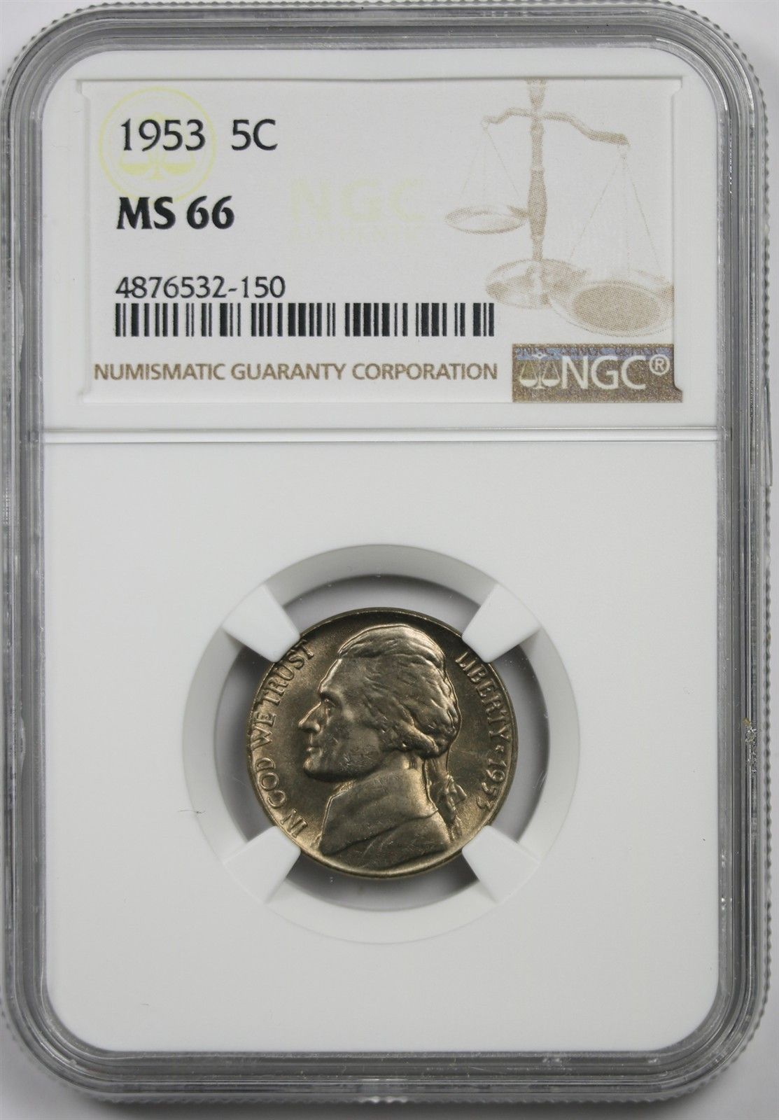 1953 5C NGC MS 66 Jefferson Nickel