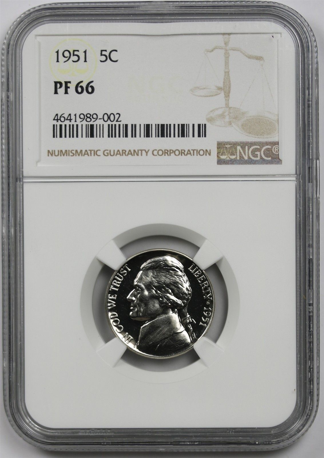 1951 5C NGC Proof PF 66 Jefferson Nickel