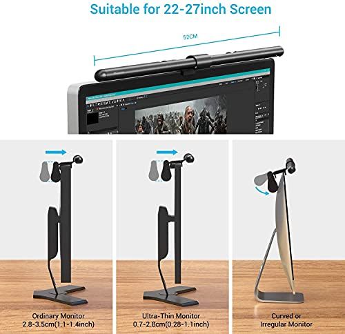 Quntis デスクライト USBライト モニターライト 52cm バーライト 掛け式ライト 自動調光厚さ0.7cm?3.5cmのモニターに対応 Ra>95 目に優しい 無段階色温度と輝度調整 PC作業/読書/譜面台/ネトゲ廃人に対応 Bas 261209ad
