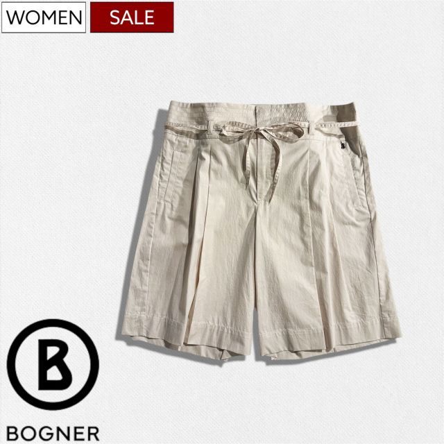 【定価47,300円(税込)】BOGNER -ボグナー-　スカートの優雅さとショーツの軽快さを両立した1本！大人のラグジュアリーカジュアルを演出するショーツ キュロット ハイウエスト ハーフパンツ Aライン ガウチョ スコート スカパン 140-411710