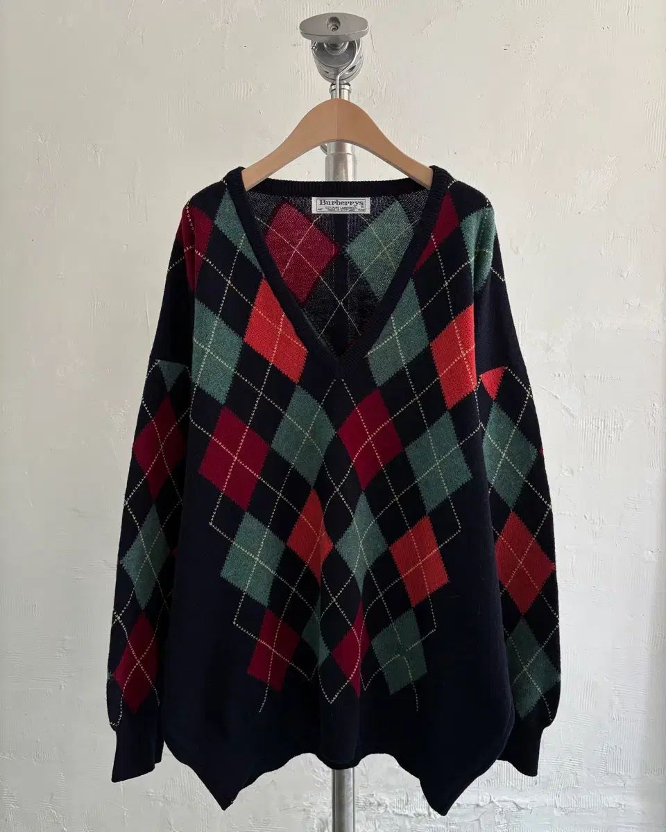 BURBERRY バーバリー アーガイル パータン ピュア ラムウール ニット
