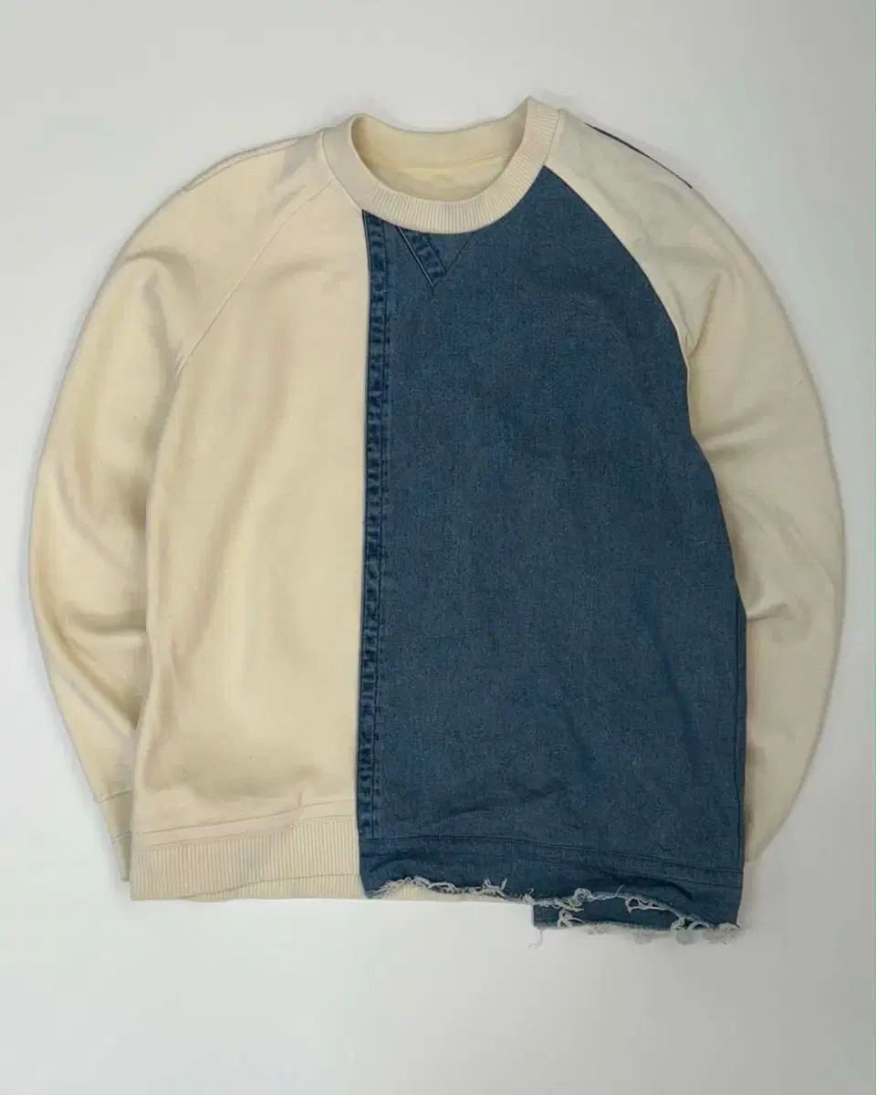 95 SYSTEM システムオム The HANDSOME ハーフ デニム カットオフ スウェット シャツ マンツー