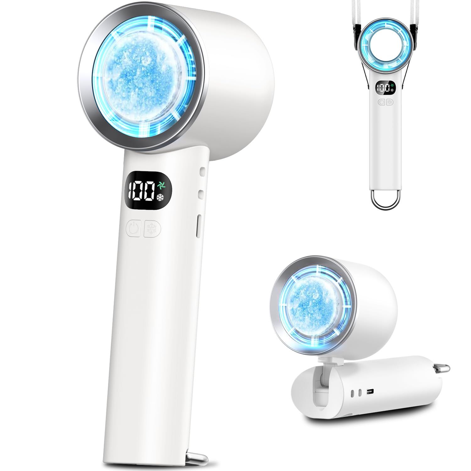 【新品】ハンディファン 【2026年夏革新・-25℃瞬間冷却・6800mAh大容量】携帯扇風機 冷却プレート 手持ち扇風機 1秒急速冷感 9m/s強力送風 無段階風量調節 3WAY 手持ち/卓上/首掛け 30時間連続稼働 LCD残量表示 超軽 f2505dbe