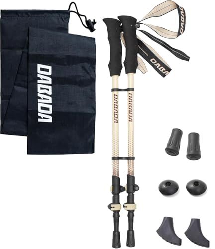 【新品】DABADA ダバダ カーボントレッキングポールカムロック式 超軽量 高級カーボン製 【軽量 150g / 収納時 57cm】マット塗装 コンパクト 長さ調整可能 登山 杖 ストック cfa84bbe