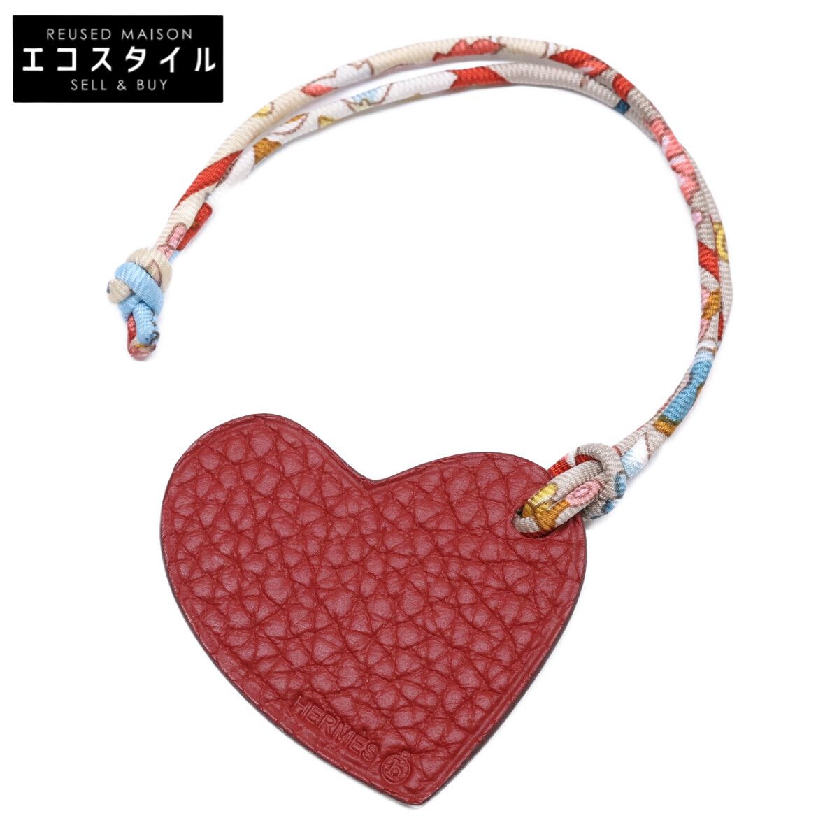 HERMES　エルメス　【新品同様】Petit H プティアッシュ トリヨンクレマンス/エプソン ハートモチーフ バッグチャーム