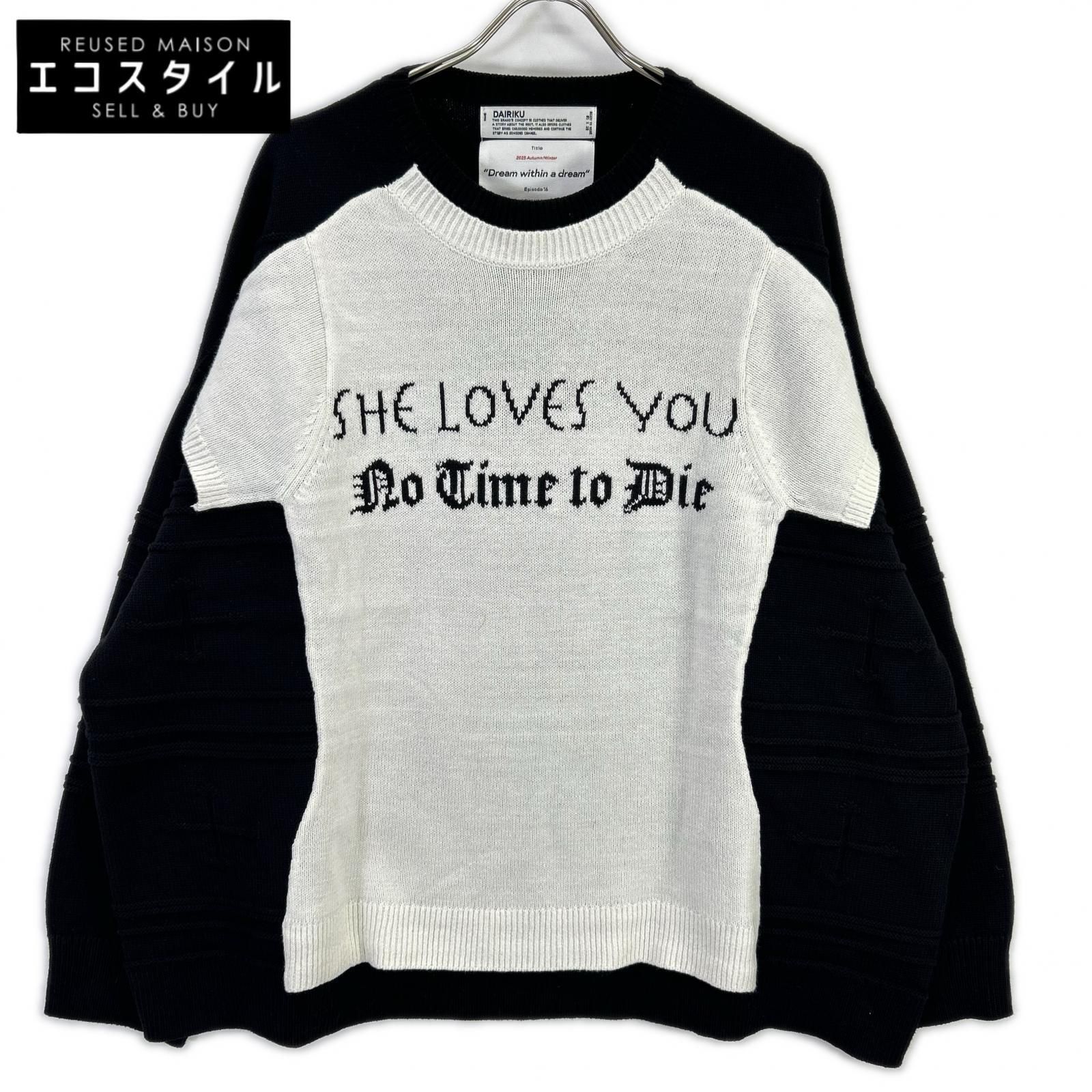 DAIRIKU　ダイリク　25AW ブラック Docking Lettered Knit　L