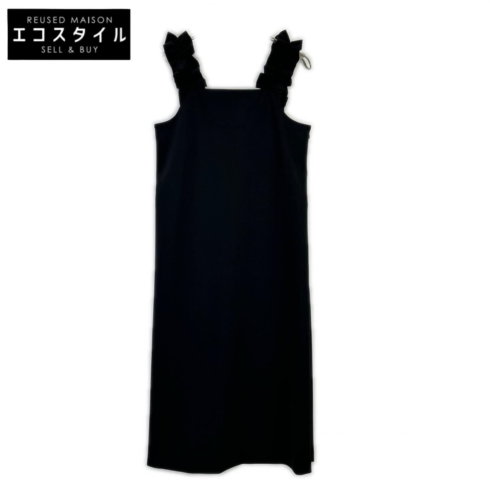 UNITED ARROWS ユナイテッドアローズ 1526-1-440000 ブラック LIGHT PONGY フリル ワンピース 36