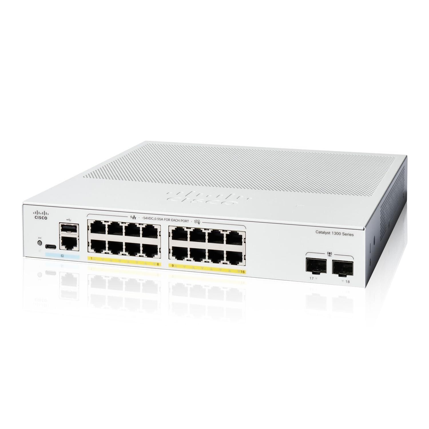 【新品・2営業日で発送】CISCO シスコ 【ラックマウントキット別途購入必要】Catalyst 1300 16-port GE、PoE、2x1G SFP(C1300-16P-2G)