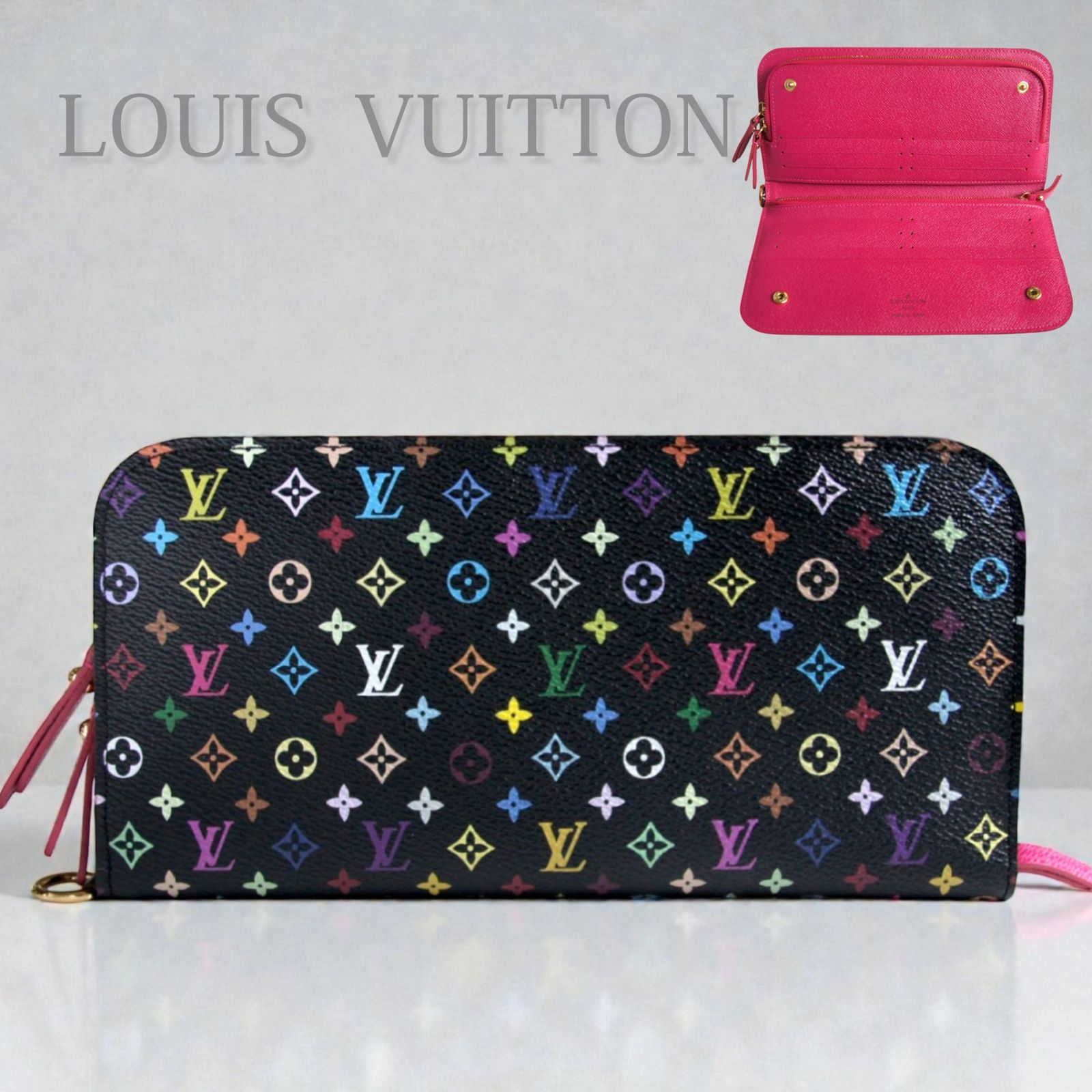 【中古】LOUIS VUITTON ルイヴィトン ポルトフォイユアンソリット 長財布 レディース ノワール ブラック モノグラム レザー M93751 本革 スナップウォレット ロングウォレット 大容量収納 高級 人気 ビジネス お出かけ