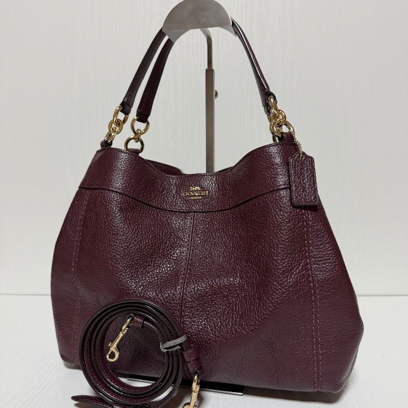 COACH コーチ F28992 2way ショルダーバッグ ハンドバッグ レザー ボルドー バーガンディ B600