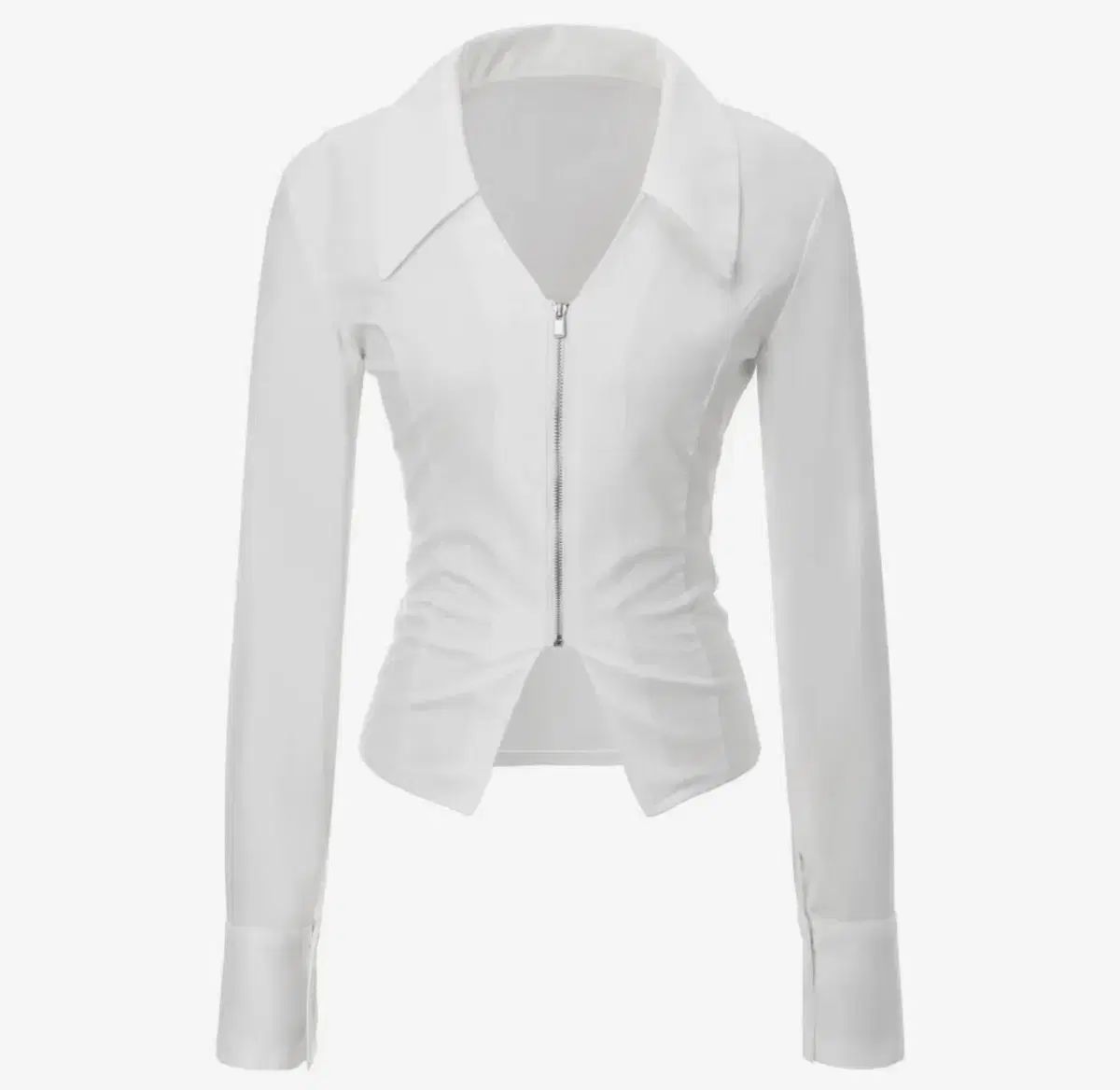 カーキポイント シャツ V Zip-up Shirts (white)