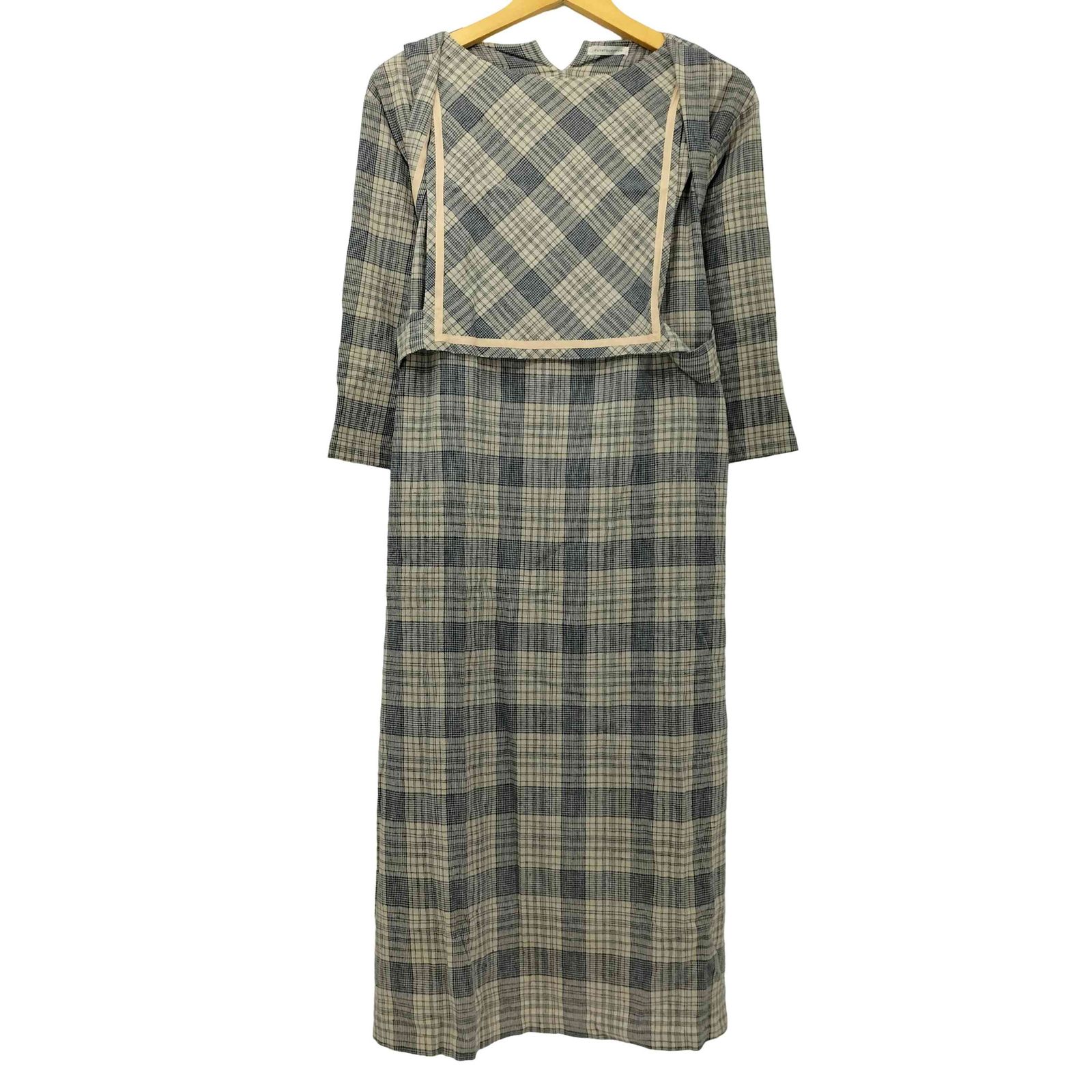 ユーズドフルギ USED古着 FUTATSUKUKURI フタツククリ BABY BLUES ナーシング チェックワンピース 綿麻 レディース 表記無