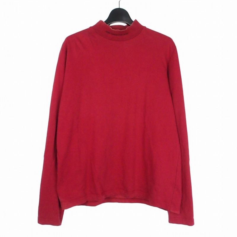 ジョンローレンスサリバン JOHN LAWRENCE SULLIVAN LOGO HI-NECK TOP タートルネックカットソー 長袖 L レッド 赤 JLS-05-04