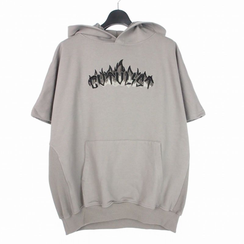 カタリスト CVTVLIST 24SS Usual Fire Logo S/S Hoodie ユージュアルファイアーロゴ フーディ 半袖パーカー 0 グレー 2401070302