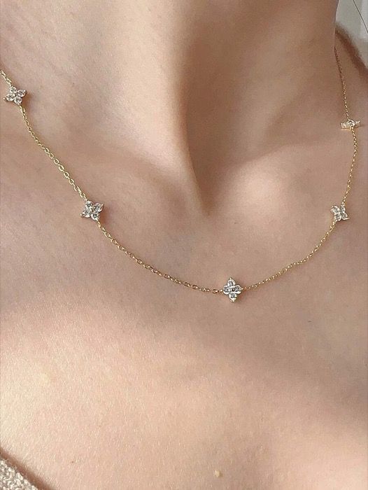 ジュエリー レディース ネックレス 1個 シンプルS925スターリングシルバー フラワー 天の川 ジルコニア ネックレス鎖骨チェーン レディース デイリー使い プレゼント