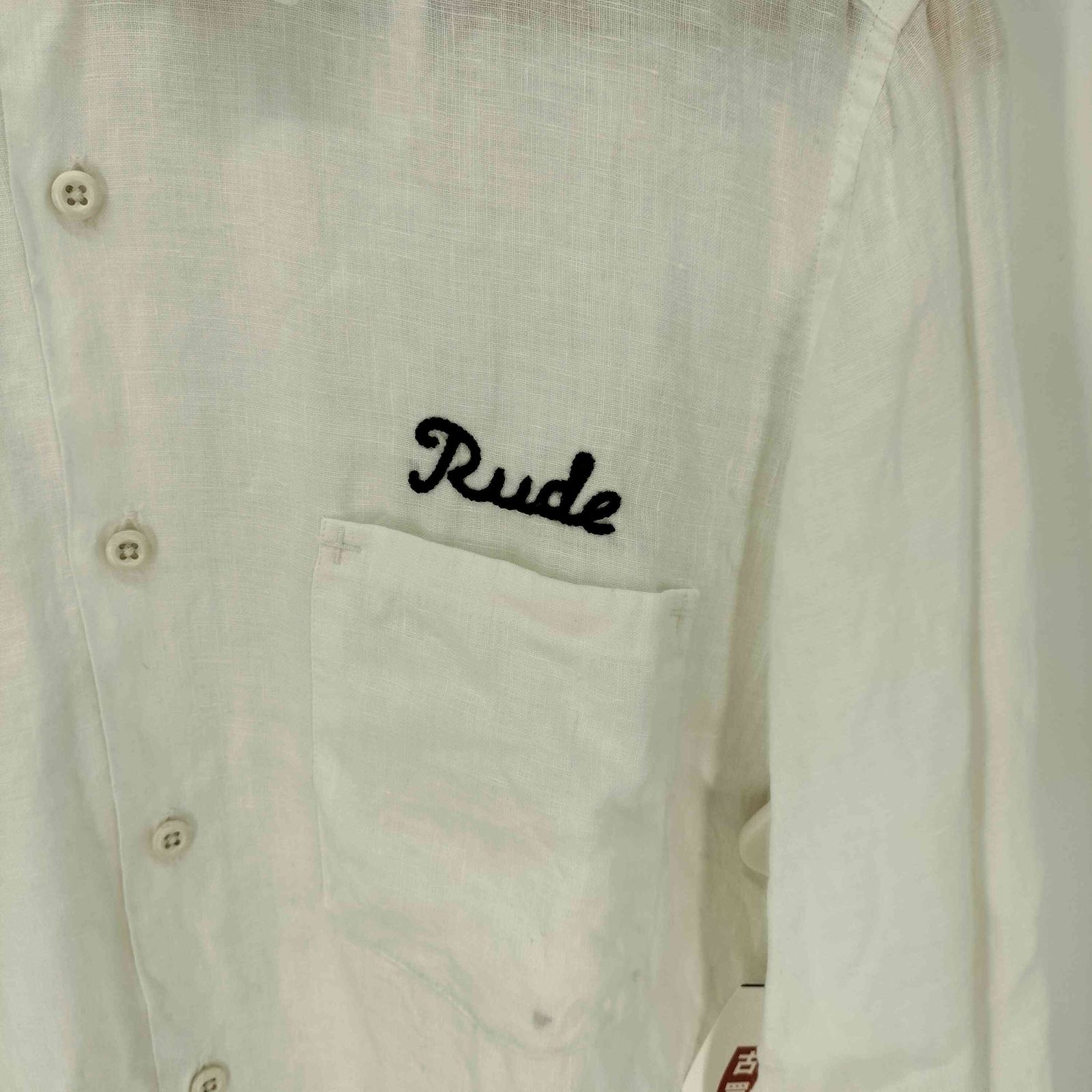 ルードギャラリー RUDE GALLERY リネン100 ロゴ刺繍 L/S シャツ メンズ