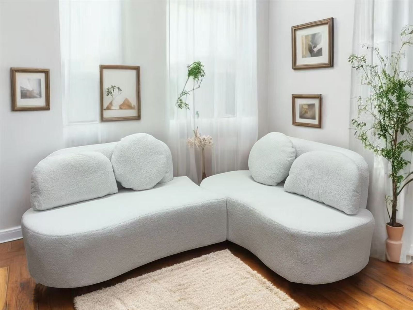 超美品ソファ、可愛いコーナーソファ、北欧風ソファ2102#