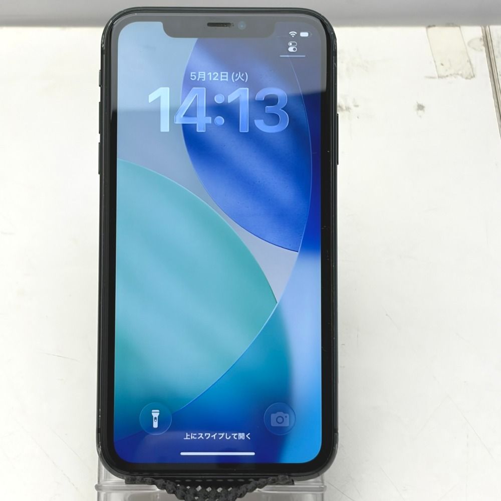 Apple iPhone 11 128GB ブラック SIMフリー バッテリー最大容量76% サービス表示 キズ複数 NWM02J/A 中古