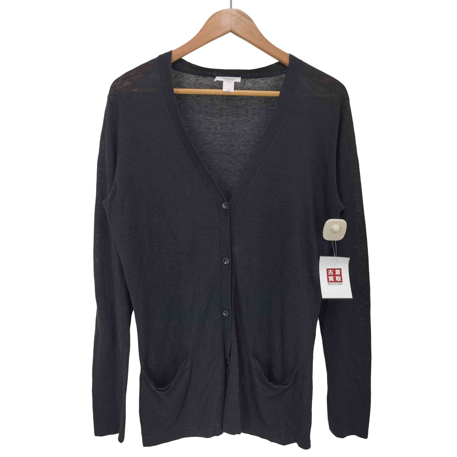 マックスマーラ MAX MARA 白タグ リネン100 Vネック ハイゲージ