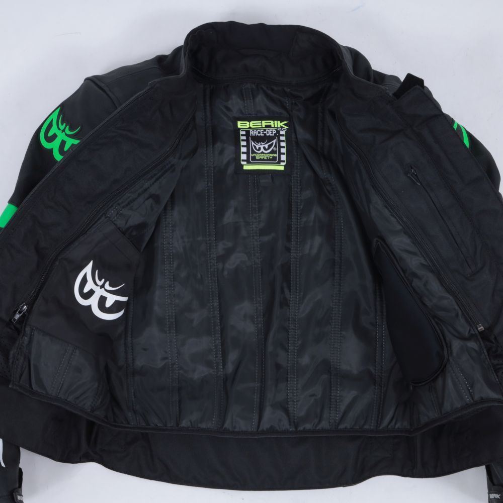 美品 訳あり 90S ベリック レーシングジャケット レザージャケット ブラック 返品 サイズ相談 試着可/大分発◇48◇未使用 レザーレーシング