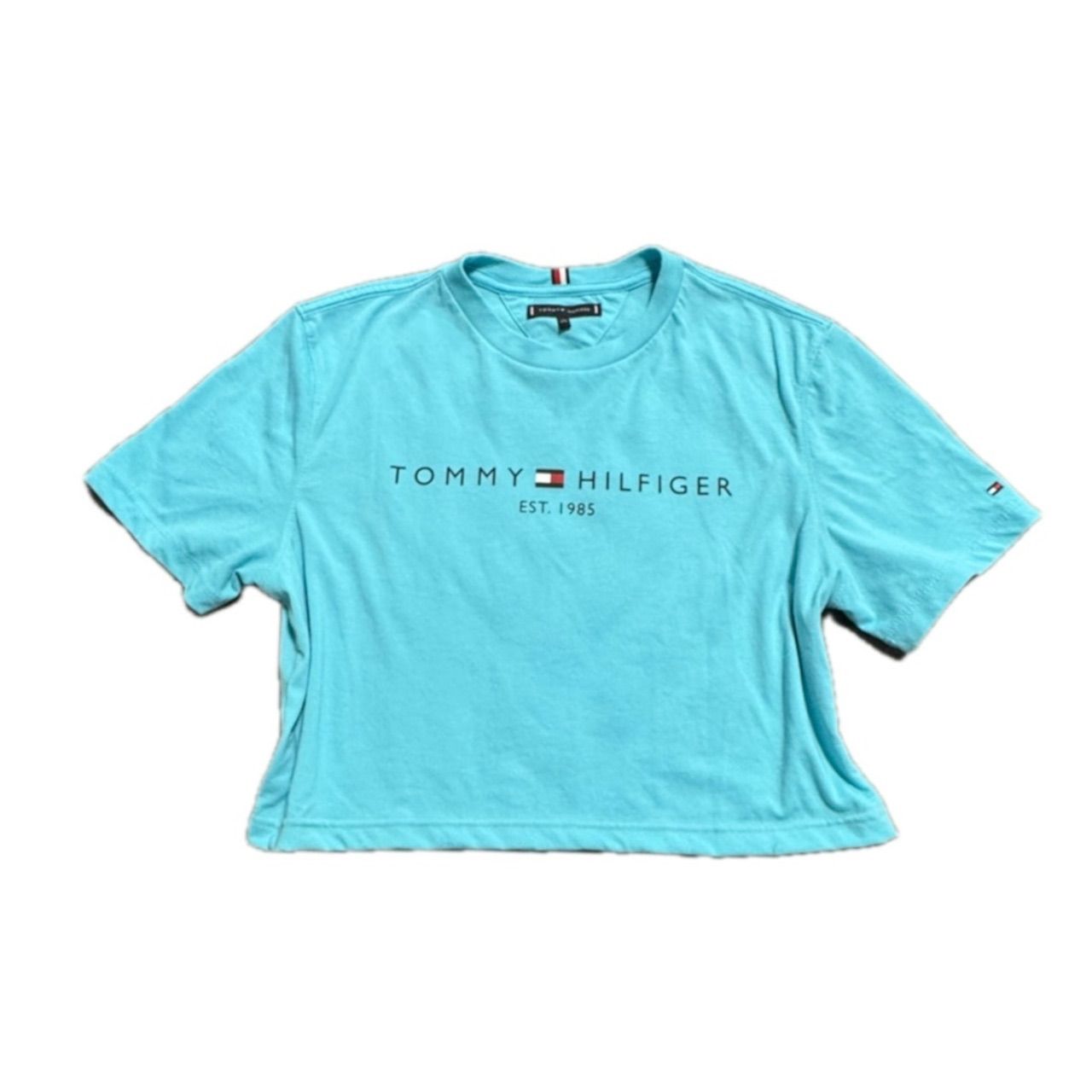 remake TOMMY HILFIGER T-shirt blue トミー ヒルフィガー リメイク T-シャツ