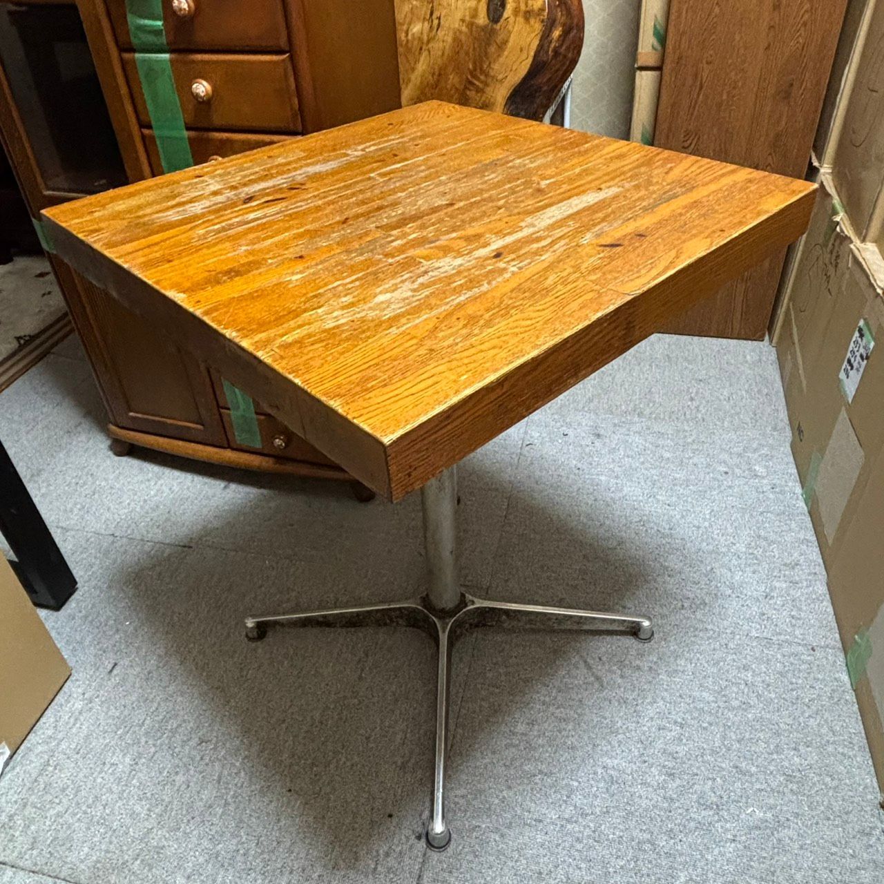 476【引渡限定】ヴィンテージ 50×50cm カフェテーブルアイアンベース 