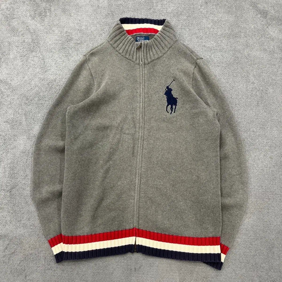 XL ポロラルフローレン ビックポニー ニット ジップアップ ジャケット 
