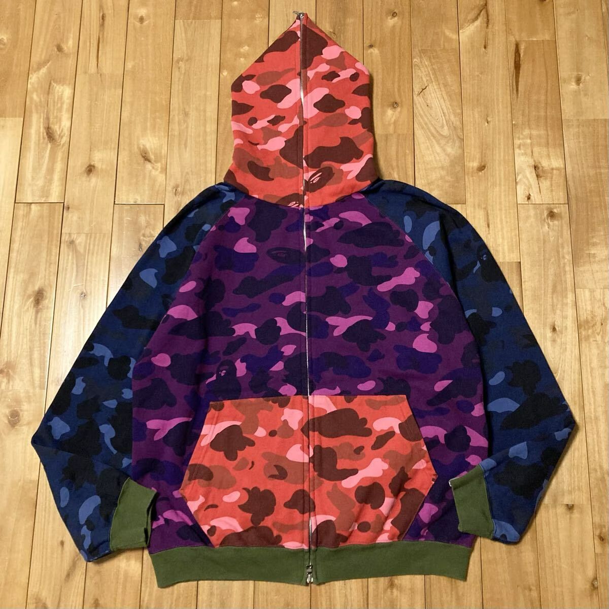 ☆初期☆ CRAZY COLOR CAMO パーカー Lサイズ a bathing ape BAPE full