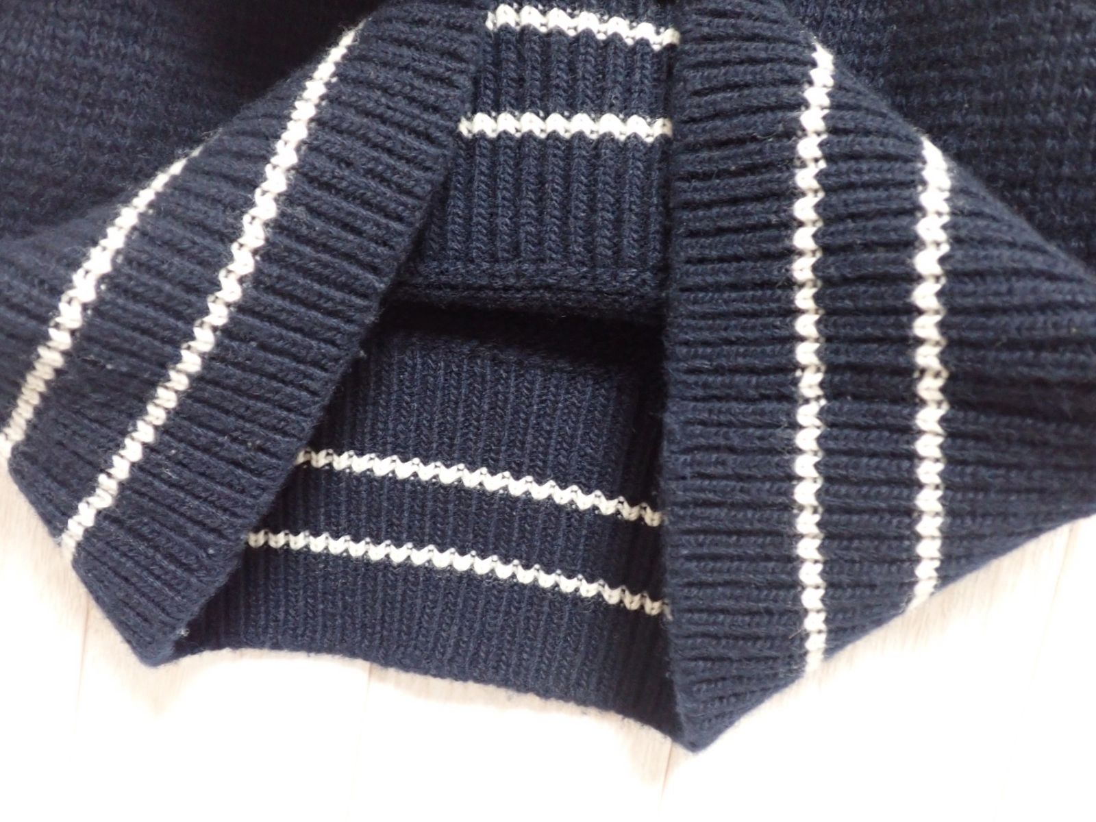 美品】ディオール CHRISTIAN DIOR ロゴ カシミヤ混 半袖ニット 36