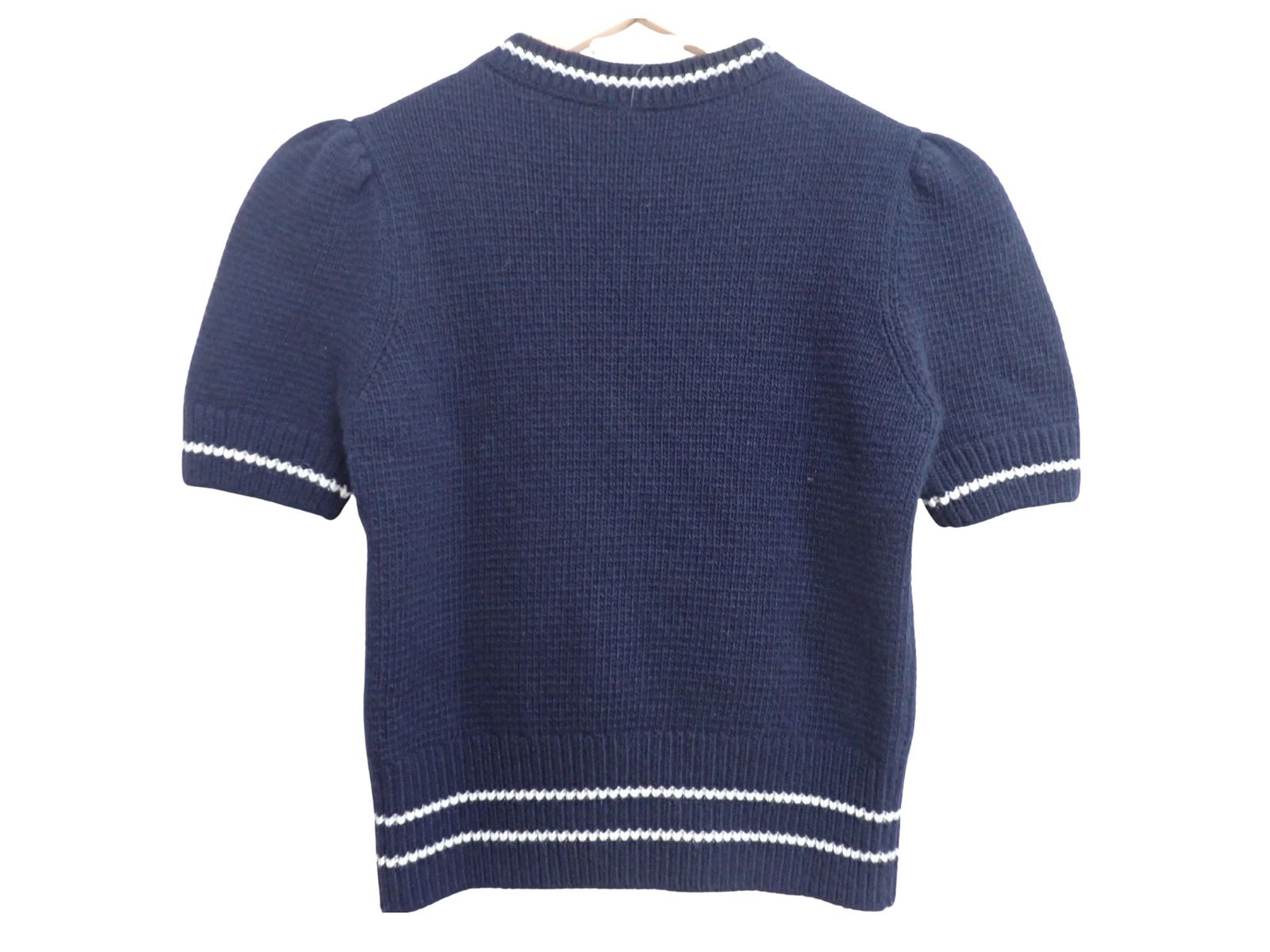 美品】ディオール CHRISTIAN DIOR ロゴ カシミヤ混 半袖ニット 36