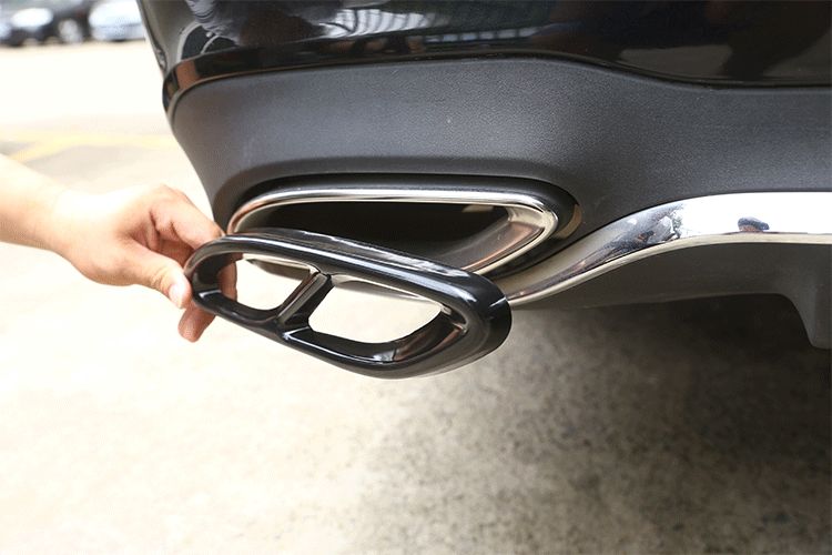【送料無料】メルセデスベンツ C/E/A/B/GLC (Mercedes-Benz C/E/A/B/GLC)用 クアッドマフラーカバー 2点セット 高耐久 2代シルバー/2代ブラック/2代マットブラック/3代カーボン 高精度 フィッ感抜群 スタイリッシュ改装用